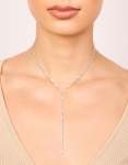 Silver Plated Cubic Zirconia Circle Detail Y-necklace