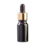 10ML Black Glass Aromatherapy Bottle With Pipette - Black & Gold Collar 18 60