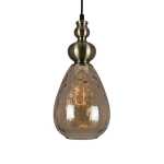Victoria Glass And Metal Pendant Light Amber Clear - Amber