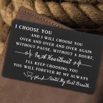 1PC "i Choose You" Engraved Wallet Card Anniversary Romantic Gifts For Groom Husband