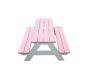 Kiddies 6 Seater Picnic Table Girly Pink Finish