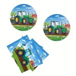Set Farm Tractor Theme Disposable Tableware Set Suitable For Birthday Holiday Parties Home Decor