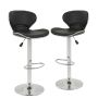 Set Of 2-BLACK Modern Sports Barstools With Gear Lift And Swivel Function