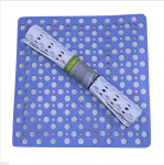 Suction Bath Mat Blue white - White