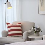 Scatter - Protea Chenille Broad Stripe Garnet natural - 55 X 55 Cm