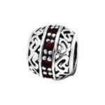 C84-C3765 - 925 Sterling Silver Hearts With Cz Stones - Cz Red Garnet