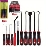 Precision Pick & Hook Set With Scraper: 4 Pcs 11 Pcs Automotive Electronics Maintenance Tools - High-quality Material Non-slip