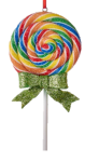 Round Glitter Lollipop - Green Bow 16.51CM