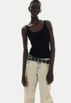 Ribbed Vest Top - Black