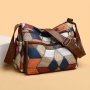 Chic Vintage-inspired Plaid Crossbody Bag For Women - Faux Leather Adjustable Strap Zip Closure