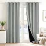 Deconovo 100% Blackout Curtains Thermal Insulated Window Drapes Noise Reducing Panels Black Liner Grommet Drapes Bedroom Nursery