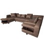 Clarence U Shape Sectional Corner Sofa- Sd-dark Brown