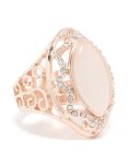 Rose Gold Pink Rhinestone Oval Ring - M l