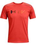 Men's Ua Run Graphic Print Fill Short Sleeve - Dark Orange Sm