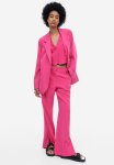 Slit-hem Trousers - Cerise