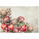 Tear Resistant Deco Print Protea Pomegranate