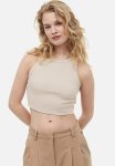 Cropped Vest Top - Light Beige