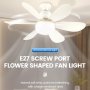 40W LED Ceiling Fan Light With Remote Dimming - E27 Screw Port Non-waterproof Room Electrical Hardwired Multiple Components Included 110V-240V Compatible For Living Room