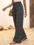 Allover Print Wide Leg Pants Casual Loose Shirred Waist Pants For Spring & Summer Women's ClothingClothing