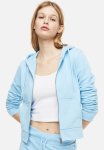 Fitted Zip-through Hoodie - Light Blue