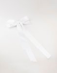 White Fabric Oversized Ribbon Bow Clip - Onesize