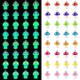 Augshy Mushroom Charms 64 Pcs Mushroom Resin Charm Beads Ornament Glow In The Dark Pendant For Diy Bracelet Necklace Jewelry Making