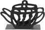 Black Iron Teapot Napkin Holder Freestanding Table Tissue Paper Rack
