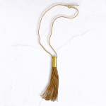 Giant Tassel Long Necklace - Beige Free
