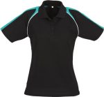 Ladies Triton Golf Shirt Black Teal