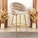 Bubble Upholstered Stool For Home Living - Grey