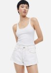Curvy Fit Denim Shorts - White