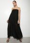 Bandeau Chiffon Overlay Jumpsuit - Black