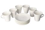 White Coffee Cup & Saucer 12 Pieces Set