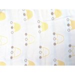 Muslin Baby Swaddle Blanket - 100% Cotton & 6 Layers - White With Yellow Images