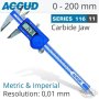 Accud Digital Caliper With Carbide Tipped Jaws 0-200MM/0-8' AC116-008-11