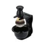 Men's Shaving Brush And Bowl With Stand - Black