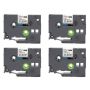 4 Pack TZ-131 Label Tape Cartridge Black On Clear For Brother Label Maker