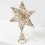 Glitter Star LED Tree Topper Champagne
