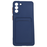 High Quality Phone Case With Card Slot For Samsung Galaxy S21 Plus - Blue