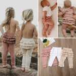 Ribbed Ruffle Bottom Pants Pink 9-12M
