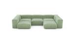 U-shape Sofa - Cord Velours - Duck Egg - 314CM X 199CM