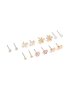 Goldair Gold Butterfly & Pearl Stud Earrings 7-PACK