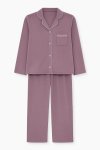 Ladies Button Down Brushed Fleece Winter Pyjama Set