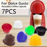 7PCS Compatible With Dolce Gusto Multi-fun Cool Coffee Capsule Shell Reusable Coffee Capsule Filter Cup Self-filling Coffee Powd