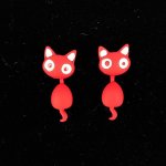 Red Kitty Earrings - Factory Plaza