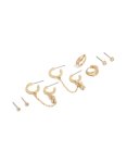 Goldair Gold Plated Cubic Zirconia Huggie & Chain Earrings 5-PACK