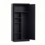 Steel Swing Door Inner Handle Wardrobe Storage Cabinet - Black