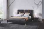 Jazz Black And Gold Bed And Pedestal - Emerald Green