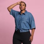 Plus Size Joy & Ash Denim Boxy Shirt - Acid Blues