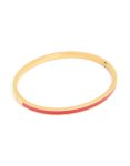 Waterproof Gold Plated Stainless Steel Thin Red Enamel Hinged Bangle